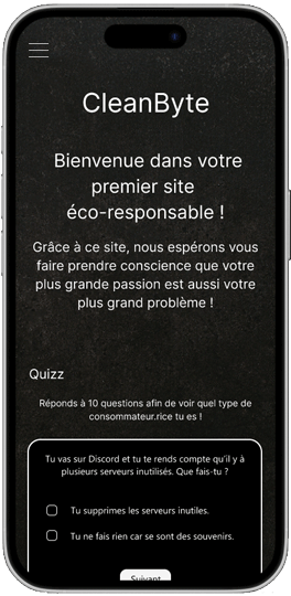mockup d'un écran de téléphone contenant le site